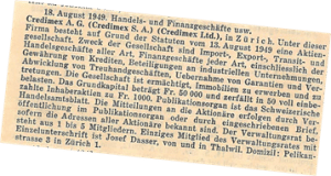credimex alte Nachrichten